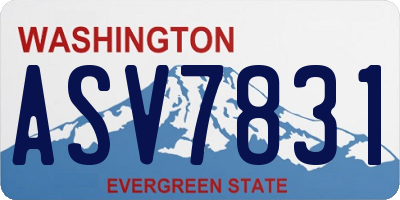 WA license plate ASV7831