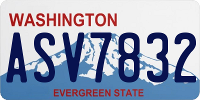 WA license plate ASV7832
