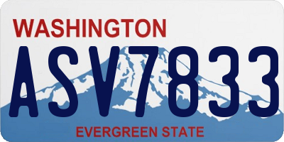 WA license plate ASV7833