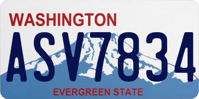 WA license plate ASV7834