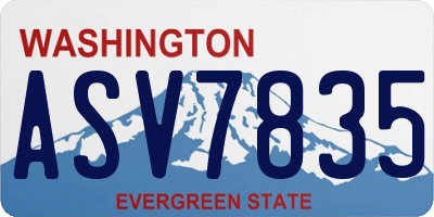 WA license plate ASV7835