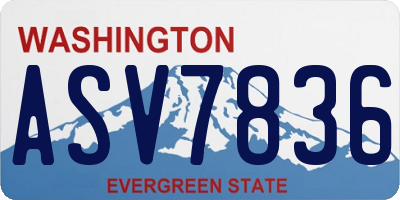 WA license plate ASV7836