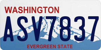 WA license plate ASV7837