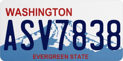 WA license plate ASV7838
