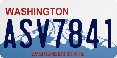 WA license plate ASV7841
