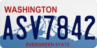 WA license plate ASV7842