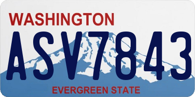 WA license plate ASV7843