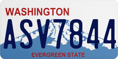 WA license plate ASV7844
