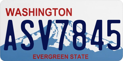 WA license plate ASV7845