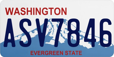 WA license plate ASV7846