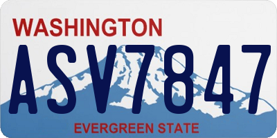 WA license plate ASV7847