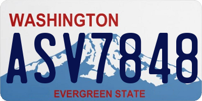 WA license plate ASV7848