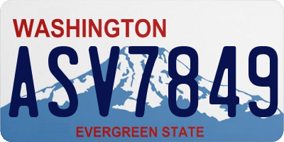 WA license plate ASV7849