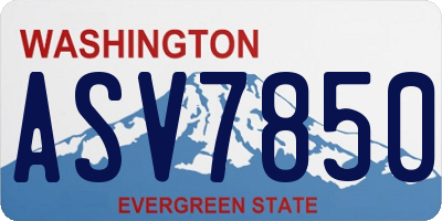 WA license plate ASV7850