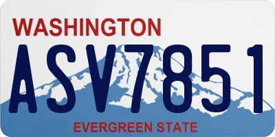 WA license plate ASV7851