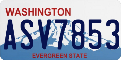 WA license plate ASV7853