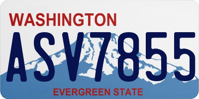 WA license plate ASV7855