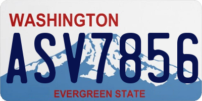 WA license plate ASV7856