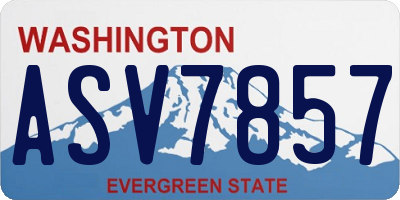 WA license plate ASV7857