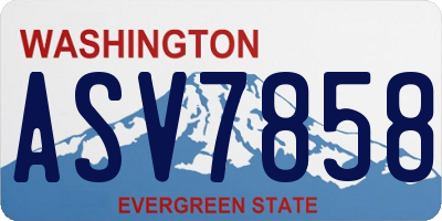 WA license plate ASV7858