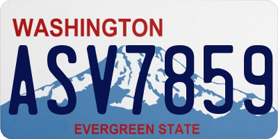 WA license plate ASV7859