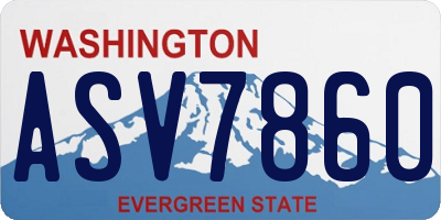 WA license plate ASV7860