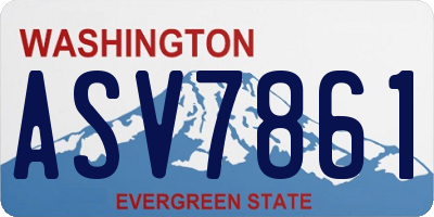 WA license plate ASV7861