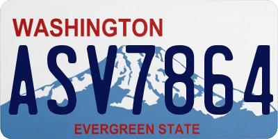 WA license plate ASV7864