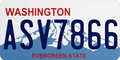 WA license plate ASV7866
