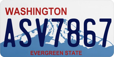 WA license plate ASV7867