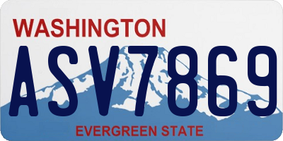 WA license plate ASV7869