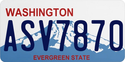 WA license plate ASV7870