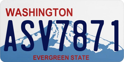WA license plate ASV7871