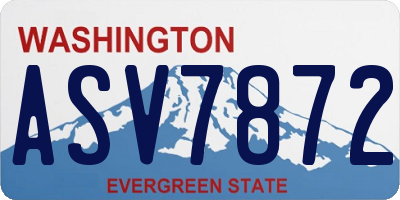 WA license plate ASV7872