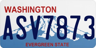 WA license plate ASV7873