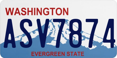 WA license plate ASV7874