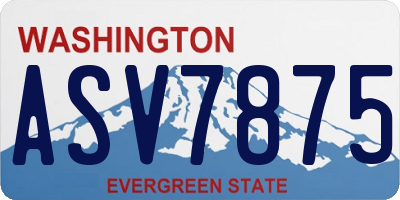 WA license plate ASV7875