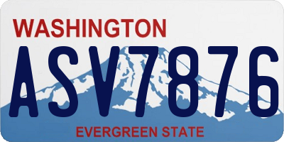 WA license plate ASV7876