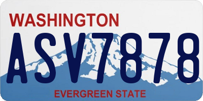 WA license plate ASV7878