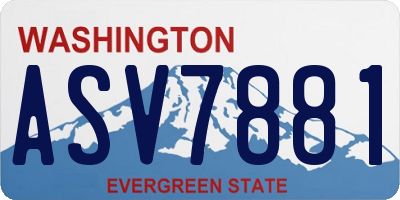 WA license plate ASV7881