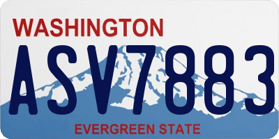 WA license plate ASV7883