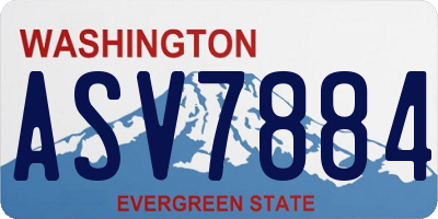WA license plate ASV7884