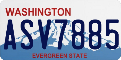 WA license plate ASV7885