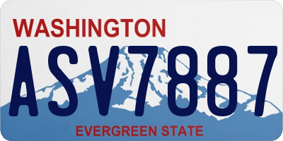 WA license plate ASV7887