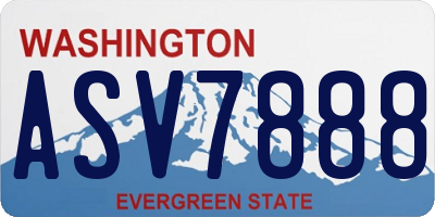 WA license plate ASV7888