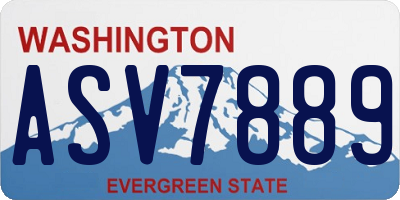 WA license plate ASV7889