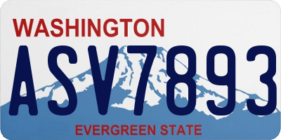 WA license plate ASV7893