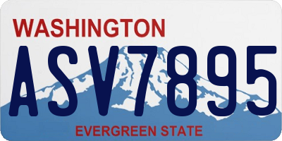 WA license plate ASV7895