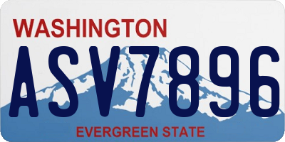 WA license plate ASV7896