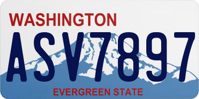 WA license plate ASV7897